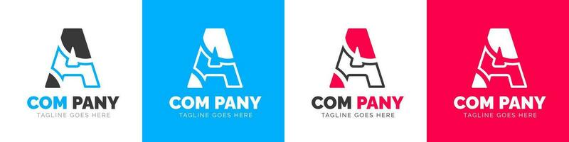 corporativo moderno o negócio criativo mínimo companhia carta uma logotipo ícone vetor Projeto modelo definir.