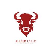mínimo e abstrato logotipo do boi ícone vermelho touro vetor silhueta isolado Projeto arte