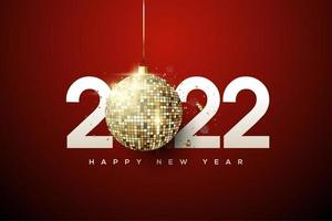 feliz ano novo 2022 com lanternas cintilantes. vetor