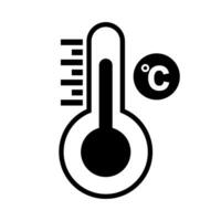 Celsius grau termômetro silhueta ícone. vetor. vetor