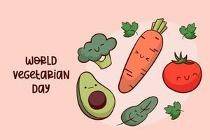 mundo vegetariano dia. saudável legumes vetor
