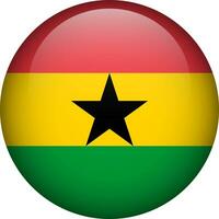 Gana bandeira botão. volta bandeira do Gana. vetor bandeira, símbolo. cores e proporção corretamente.