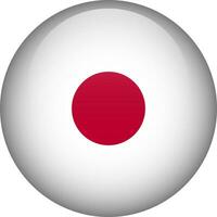Japão bandeira botão. emblema do Japão. vetor bandeira, símbolo. cores e proporção corretamente.
