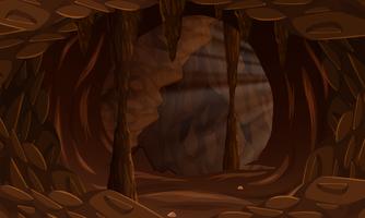Uma paisagem de caverna escura