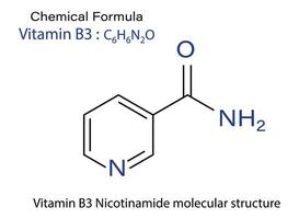 químico Fórmula Vitamina b3 nicotinamida molécula esquelético vetor ilustração.