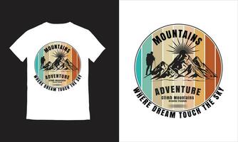 caminhada aventura Projeto camiseta vetor