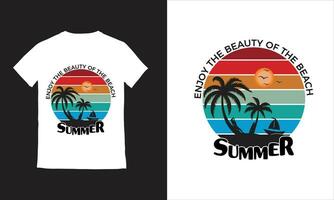 verão paraíso de praia camiseta projeto, vetor