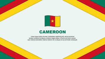 Camarões bandeira abstrato fundo Projeto modelo. Camarões independência dia bandeira desenho animado vetor ilustração. Camarões modelo