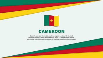 Camarões bandeira abstrato fundo Projeto modelo. Camarões independência dia bandeira desenho animado vetor ilustração. Camarões Projeto