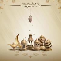 saudações islâmicas ramadan kareem card design vetor