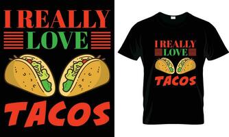 tacos camiseta Projeto vetor gráfico.