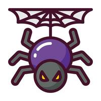 ícone de linha cheia de aranha vetor