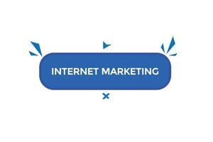 Novo Internet marketing moderno, local na rede Internet, clique botão, nível, sinal, discurso, bolha bandeira, vetor