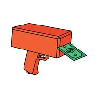 brinquedo arma de fogo com dólar conta vetor