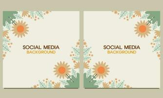social meios de comunicação postar fundo com natural floral ornamento. adequado para social meios de comunicação publicar, bandeira Projeto e Internet Publicidades. vetor