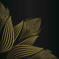 luxo elegante ouro floral quadro, Armação fronteira decoração vetor