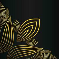 luxo elegante ouro floral quadro, Armação fronteira decoração vetor