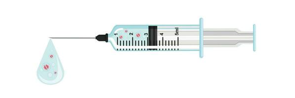 vacinação contra covid-19 coronavírus com uma seringa para covid19 preventivo tratamento. vetor