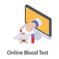 teste de sangue online vetor