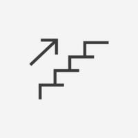 vetor de ícone no andar de cima. escada, escada, sinal de símbolo de escada