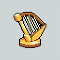 pixel arte ilustração harpa. pixelizada harpa. harpa música ícone pixelizada para a pixel arte jogos e ícone para local na rede Internet e vídeo jogo. velho escola retrô. vetor