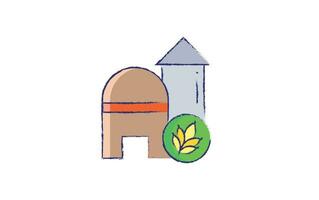 casa de fazenda mão desenhado ilustração vetor