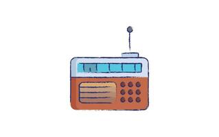 rádio mão desenhado ilustração vetor