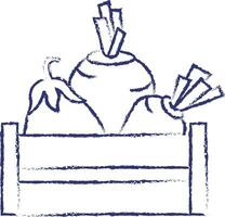legumes caixa mão desenhado ilustração vetor