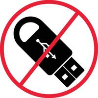 não USB grudar, instantâneo dirigir proibição ícone placa vetor