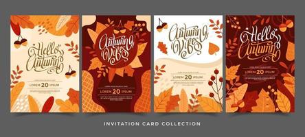 coleção de cartões de convite de outono