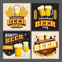 conjunto de cartão do dia internacional da cerveja
