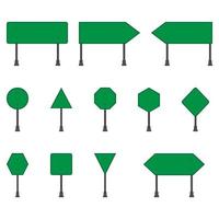 conjunto de sinais de trânsito verdes sobre fundo branco vetor