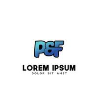 vetor de design de logotipo inicial pf