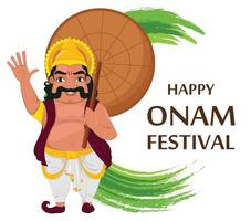 rei mahabali. feliz festival de onam em kerala. vetor