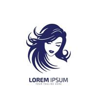 mínimo e abstrato logotipo do menina ícone senhora vetor silhueta isolado Projeto azul menina
