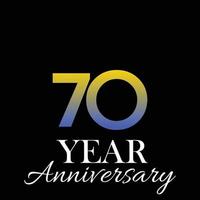 70 anos aniversário logotipo vetor modelo design ilustração cor