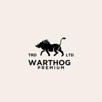 design de logotipo preto de vetor de warthog premium