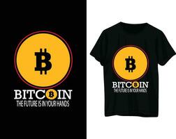 bitcoin a futuro é dentro seu mãos camiseta Projeto vetor
