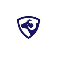 bode escudo minimalista logotipo Projeto vetor