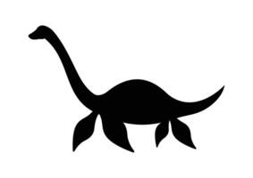 elasmosaurus dinossauro silhueta vetor isolado em branco fundo