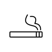 cigarro fumar linha estilo placa ícone vetor ilustração