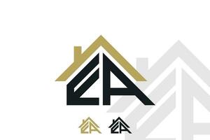 carta ea logotipo Projeto com casa ilusão conceito vetor