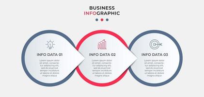 infográfico design modelo de negócios com ícones e 3 opções ou etapas vetor