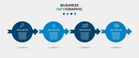 vetor de modelo de design de infográfico com ícones e 4 opções ou etapas