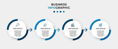 vetor de modelo de design de infográfico com ícones e 4 opções ou etapas