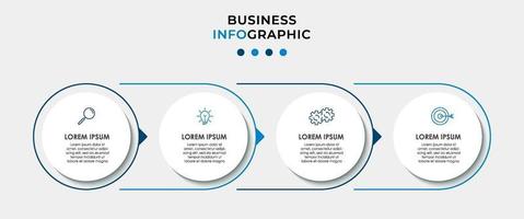 vetor de modelo de design de infográfico com ícones e 4 opções ou etapas