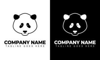 gráfico de vetor de ilustração do modelo de design de logotipo de cabeça de panda. moderno