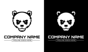 gráfico de vetor de ilustração do modelo de design de logotipo de cabeça de panda. moderno