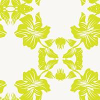 fundo amarelo floral padrão sem emenda vetor