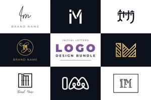 conjunto de letras iniciais de coleção im design de logotipo. vetor